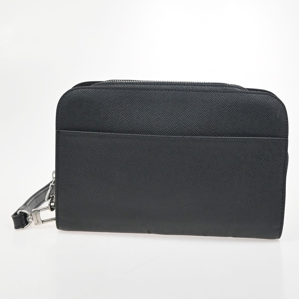 Louis Vuitton Baikal Handbag Taiga Leather, BLACK, LEATHER, Clutche & pouche