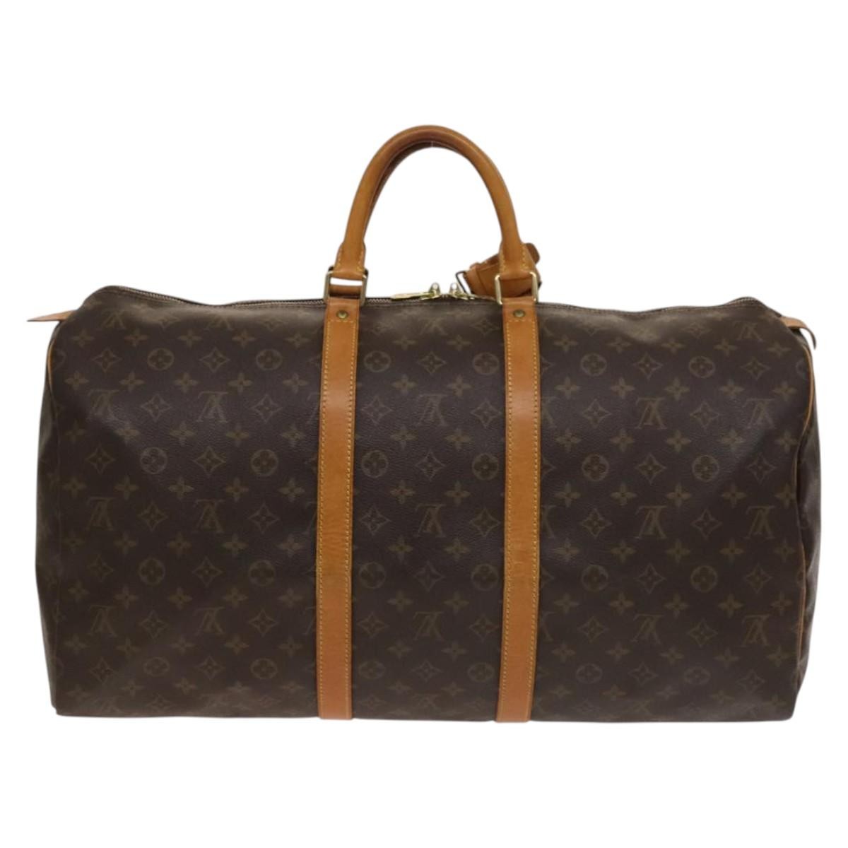 Louis Vuitton Keepall Bag Monogram Canvas, BROWN, CANVAS, Travel bag
