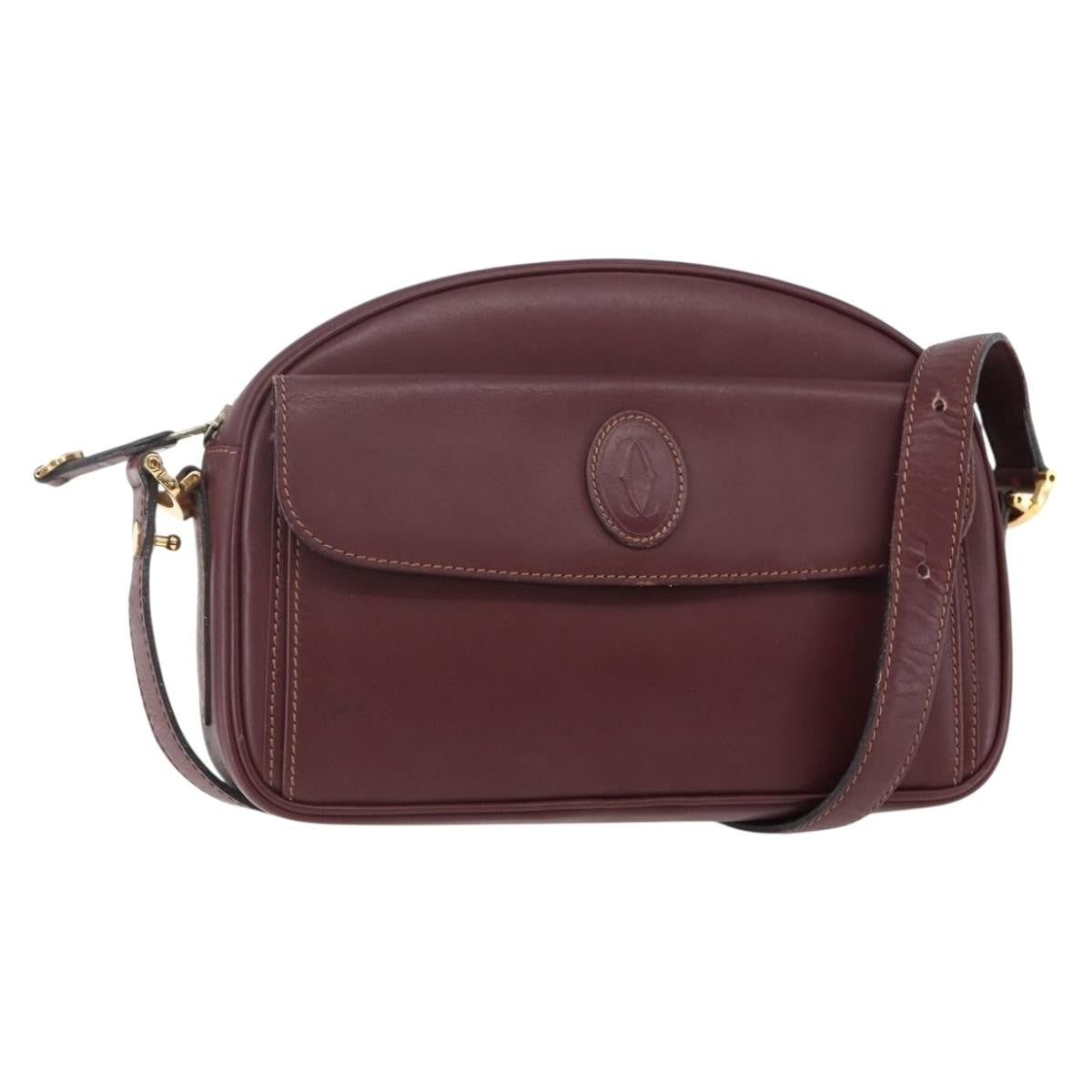 cartier Must de Cartier Shoulder Bag Leather, BURGUNDY, LEATHER, Shoulder bag