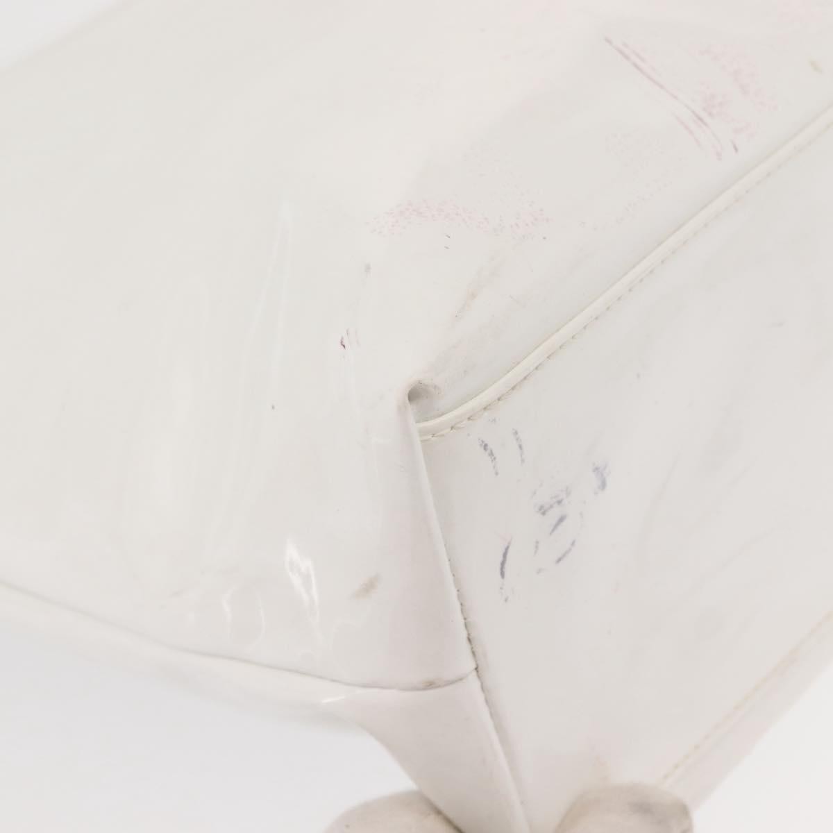 Salvatore Ferragamo Gancini Tote Patent leather, WHITE, PATENT_LEATHER, Tote bag