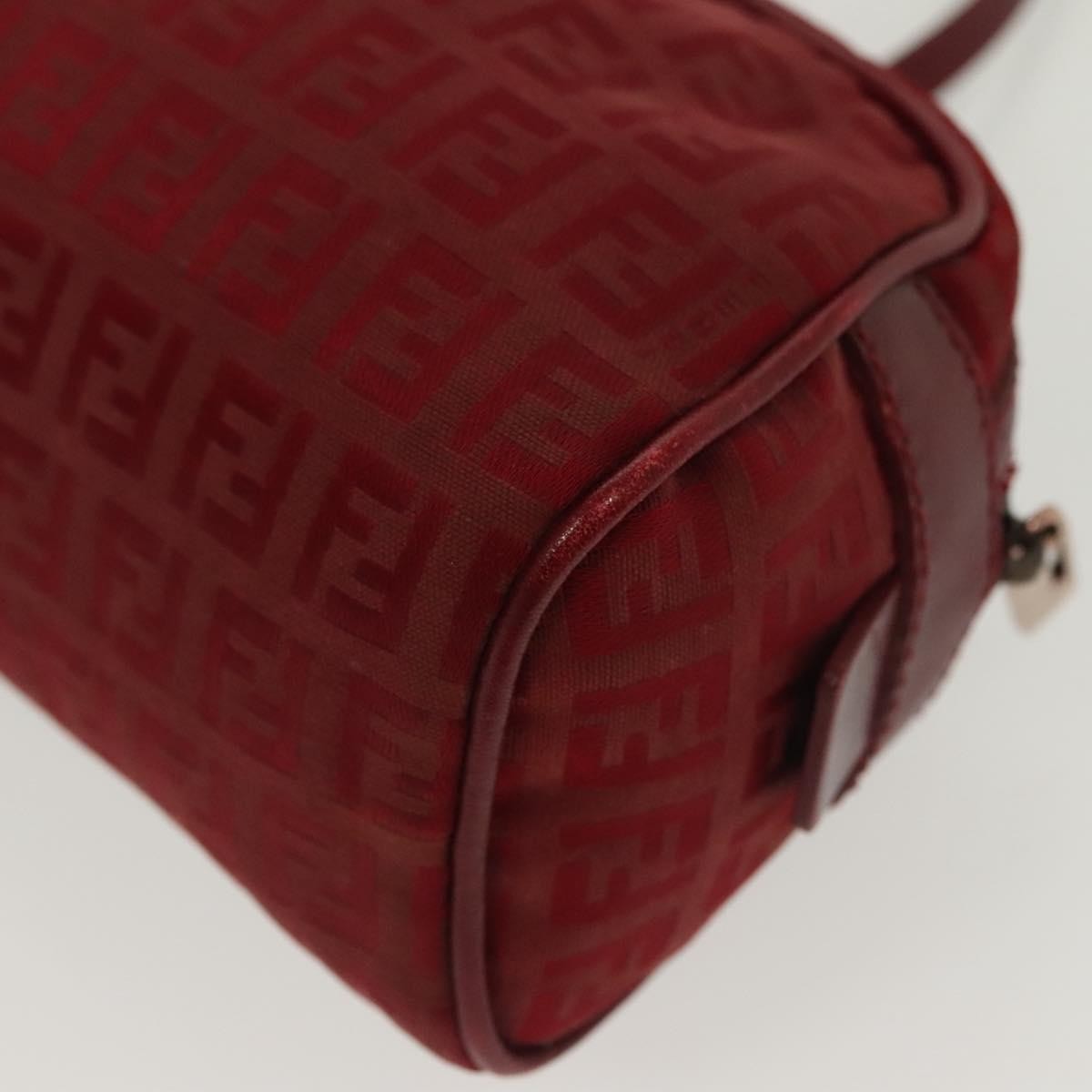 Fendi Bowling Bag Zucchino Canvas, RED, CANVAS, Shoulder bag