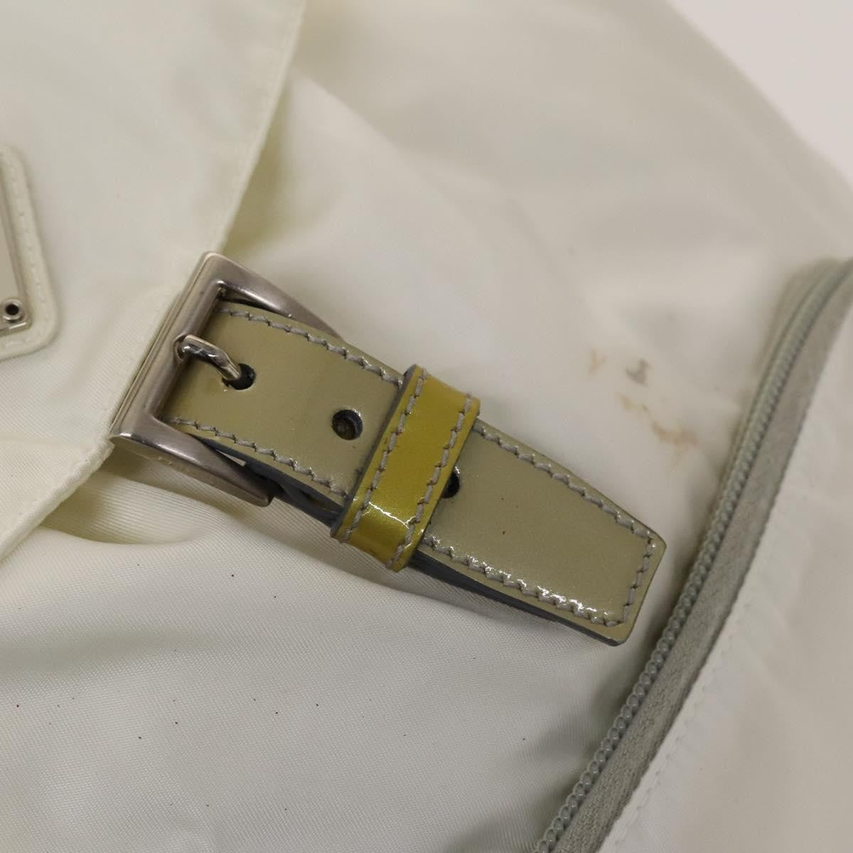 Prada Front Pocket Buckle Backpack Nylon, WHITE, NYLON, Backpack