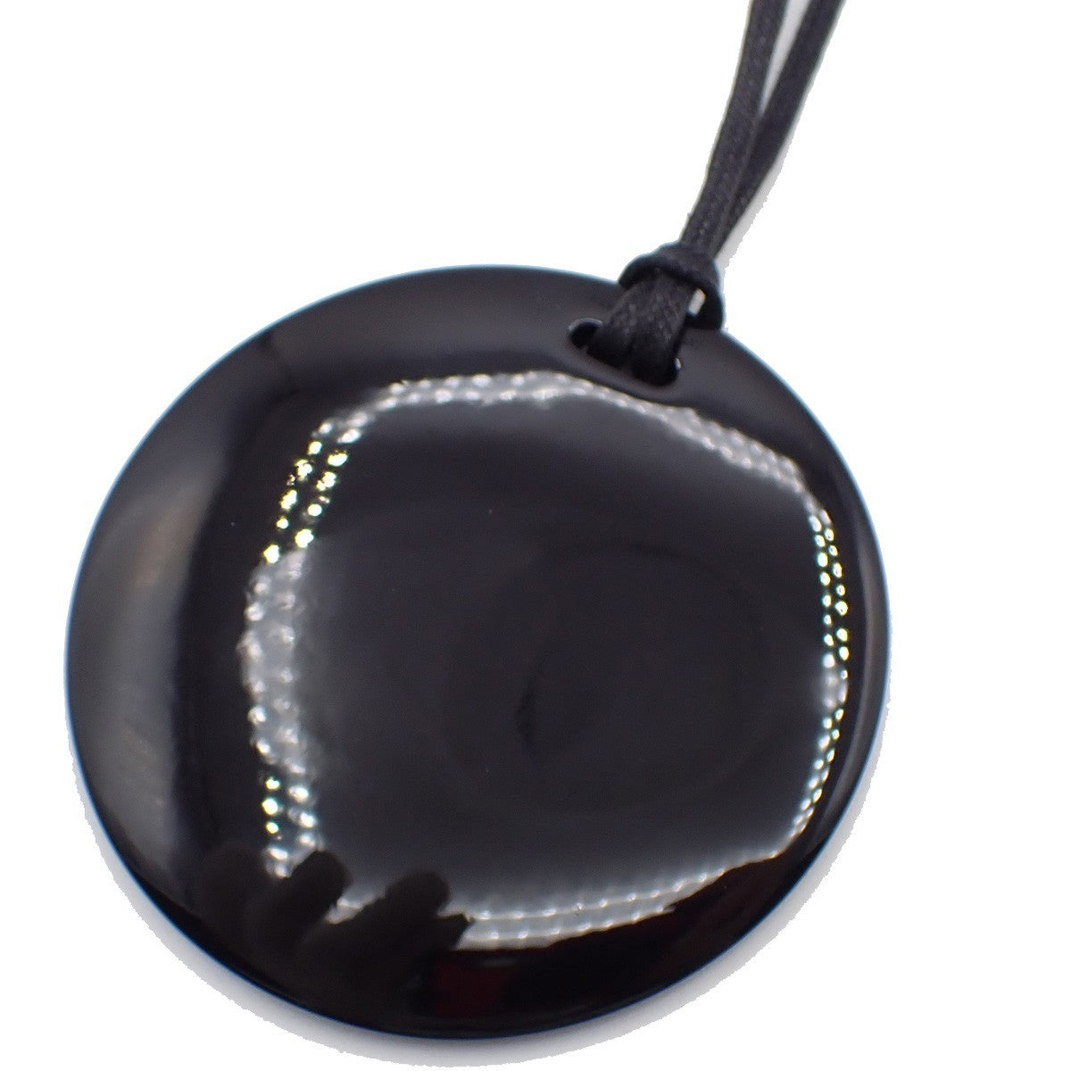 Hermes Necklace Buffalo Horn and Lacquer, Blue, Horn, Necklace