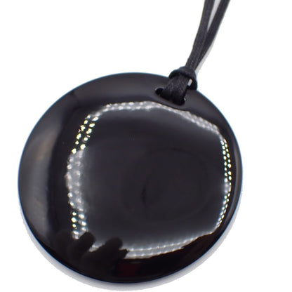 Hermes Necklace Buffalo Horn and Lacquer, Blue, Horn, Necklace