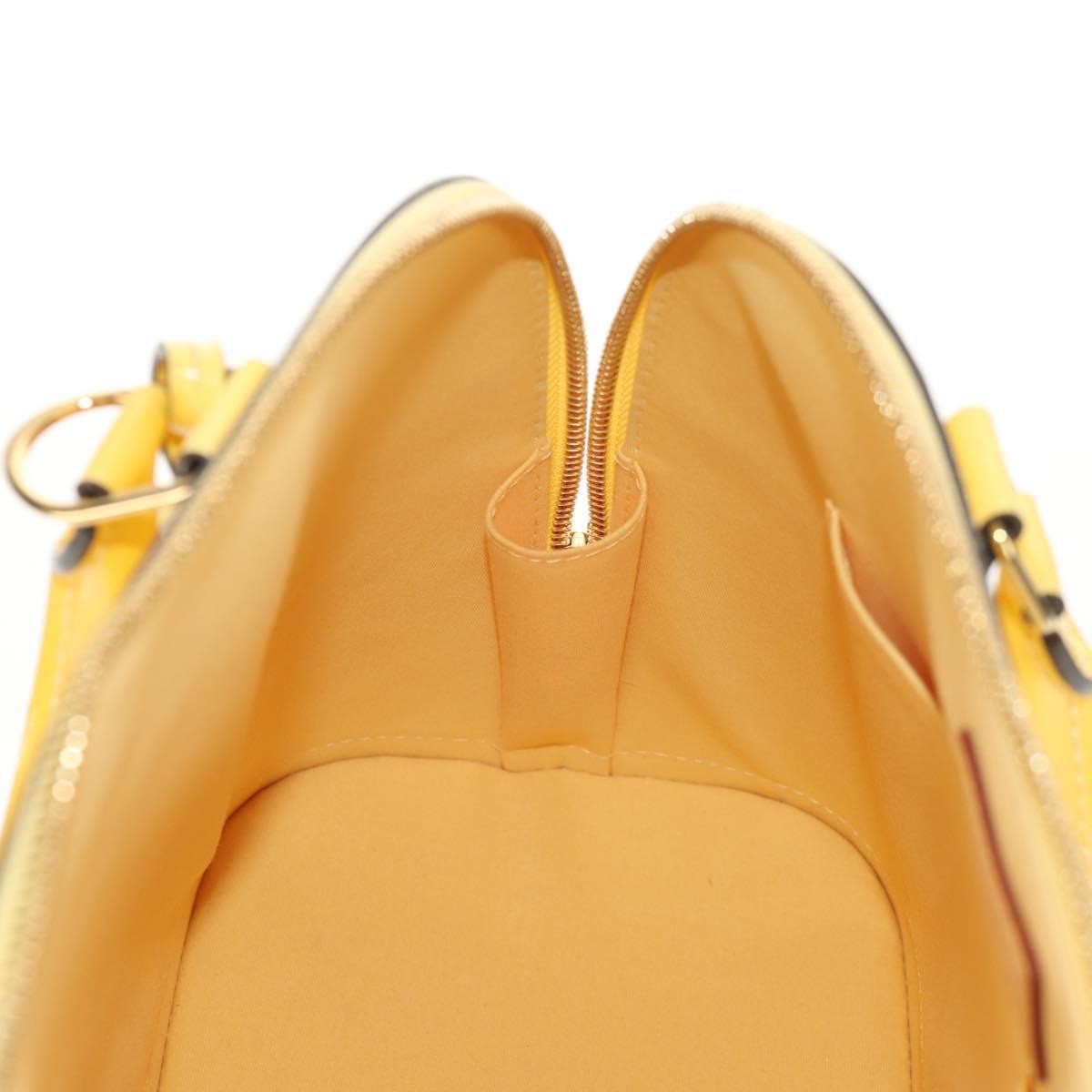 Louis Vuitton Alma Handbag Monogram Vernis, YELLOW, PATENT_LEATHER, Handbag