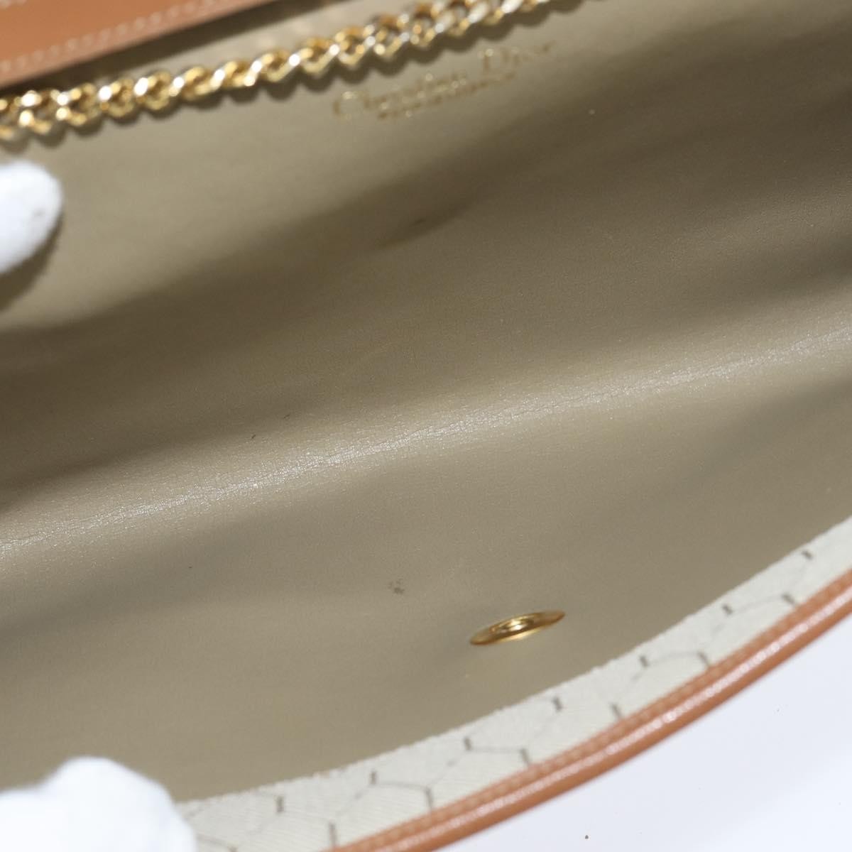 Christian Dior Vintage Honeycomb chain Canvas, BEIGE, CANVAS, Shoulder bag