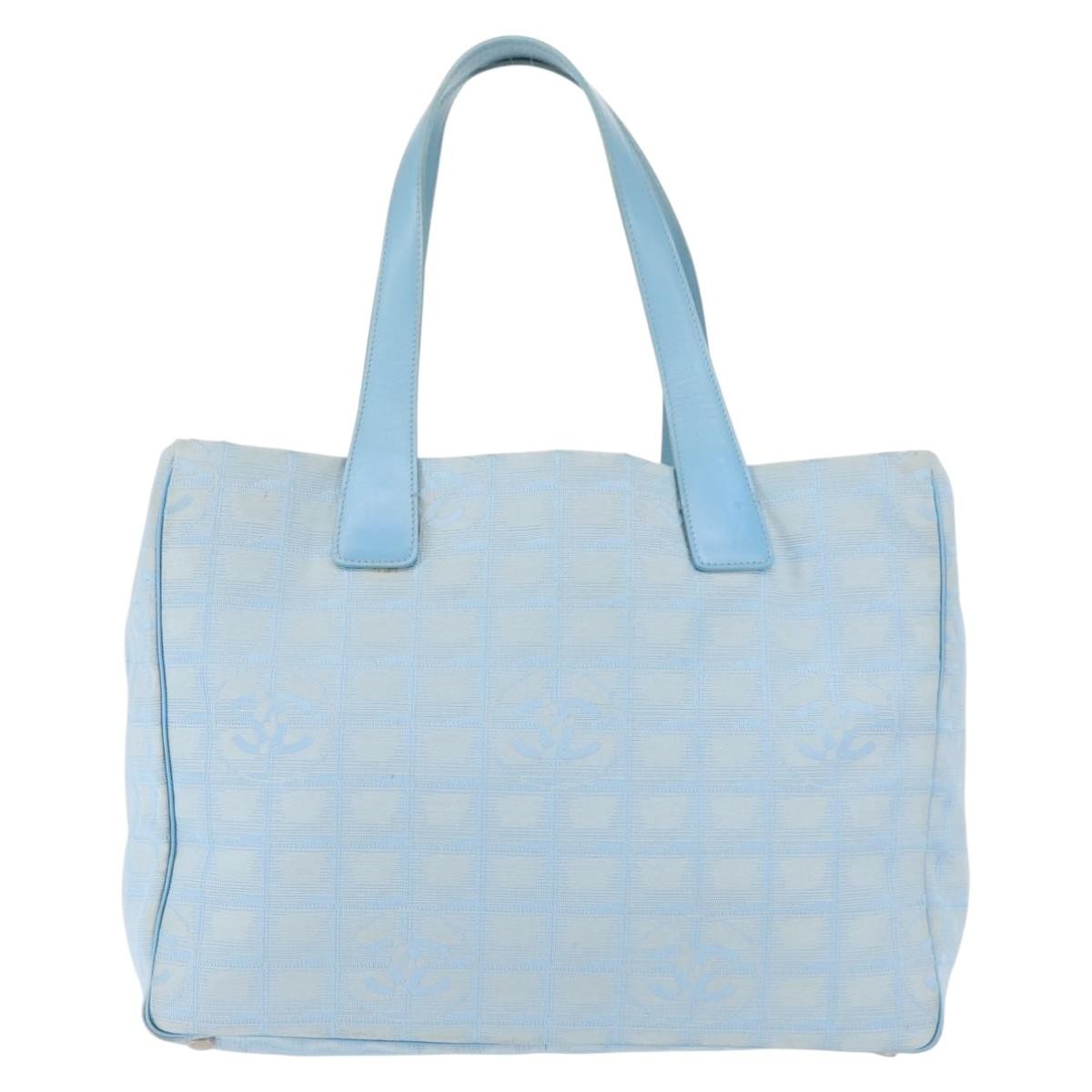 Chanel Front Zip Travel Line Tote Nylon, BLUE, NYLON, Tote bag