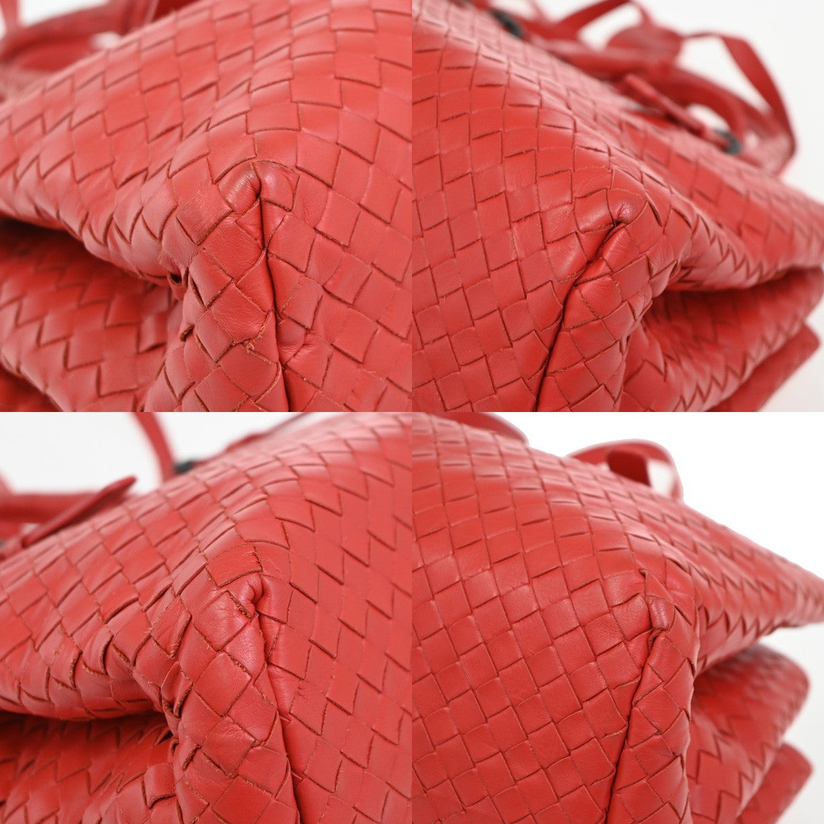Bottega Veneta Roma Bag Intrecciato Nappa, RED, LEATHER, Handbag