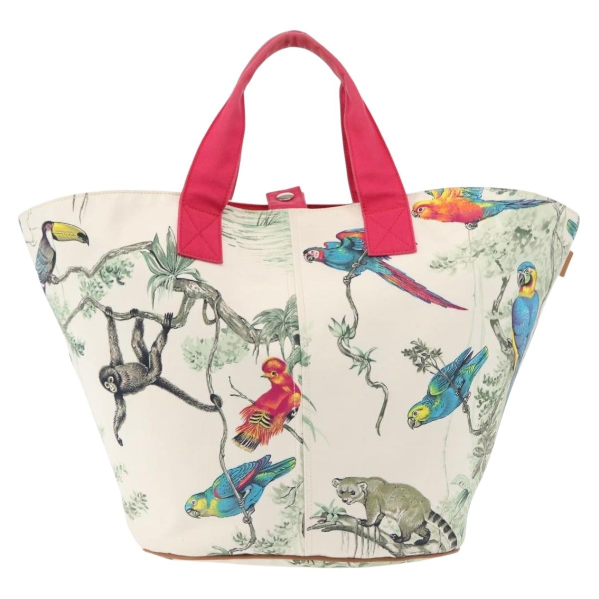 Hermes Panier De Plage Handbag Printed Canvas, MULTICOLOUR, CANVAS, Tote bag