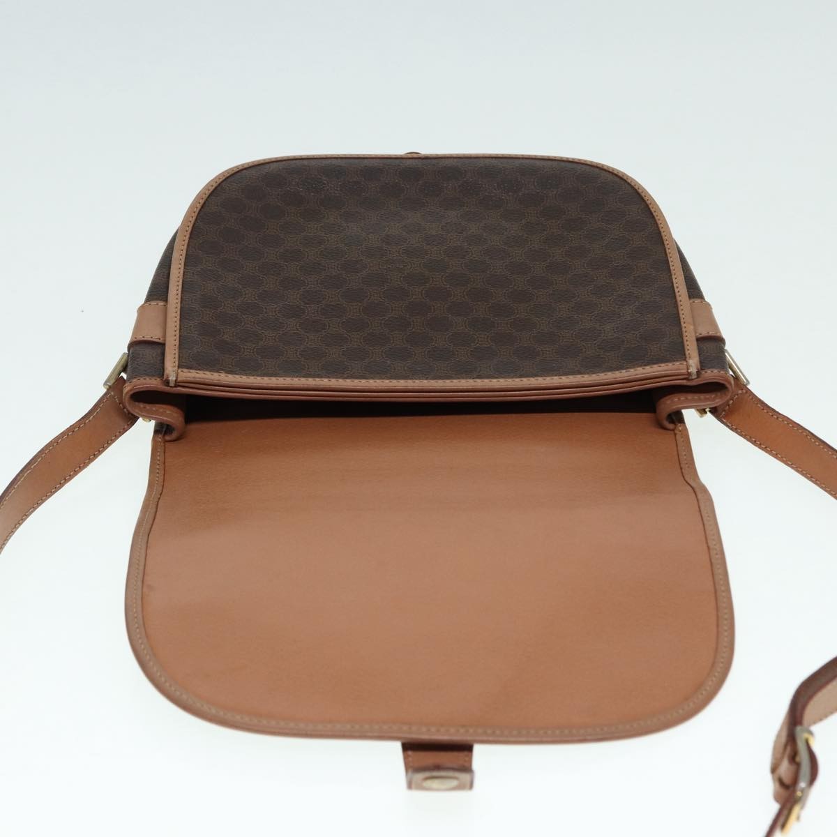 Celine Macadam Shoulder Bag PVC Leather, BROWN, CANVAS, Shoulder bag