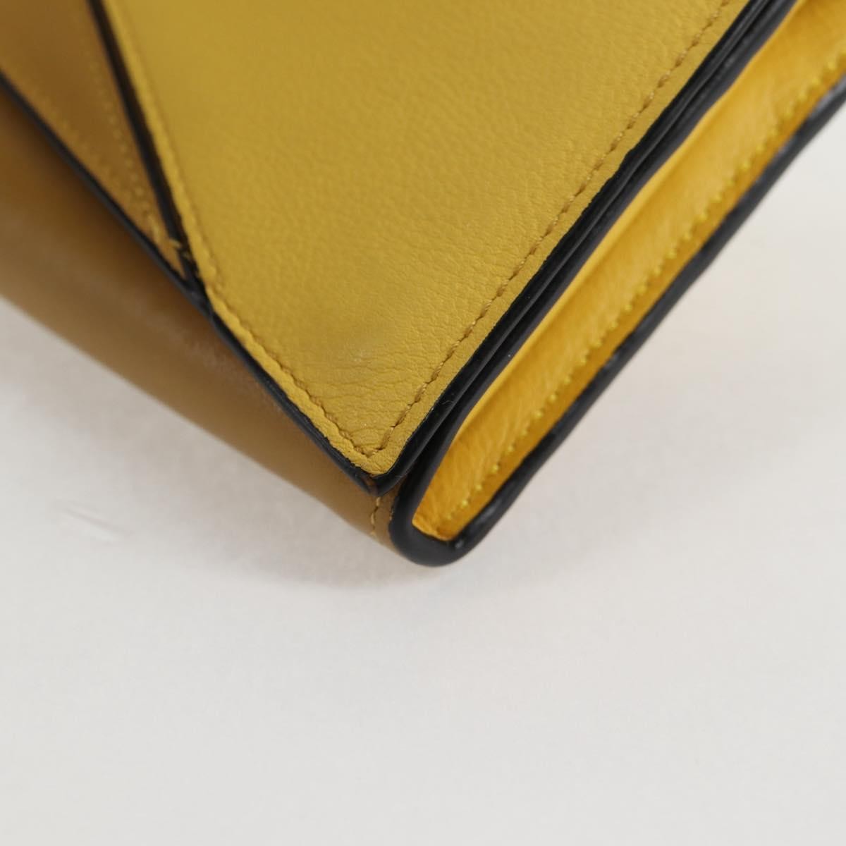 Loewe Puzzle Zip Wallet Leather, YELLOW, LEATHER, Wallets