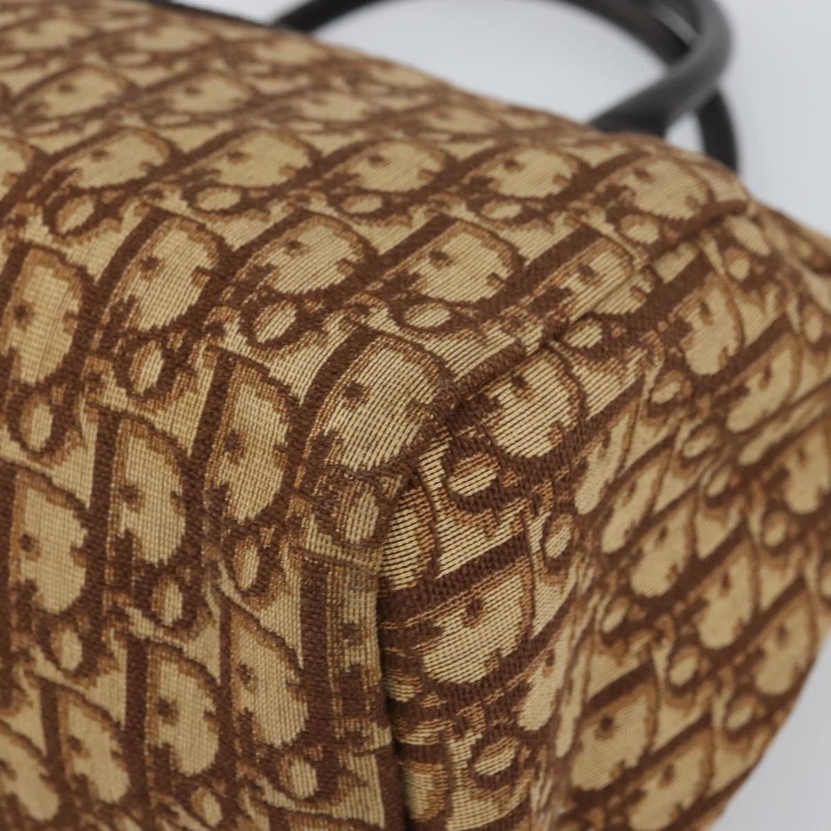 Christian Dior Vintage CD Trotter Handbag Canvas, BROWN, CANVAS, Handbag