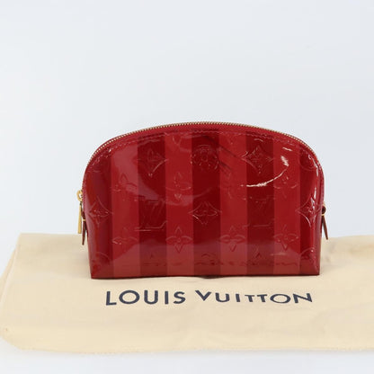 Louis Vuitton Cosmetic Pouch Limited Edition Monogram Vernis Rayures, RED, PATENT_LEATHER, Toiletry Case