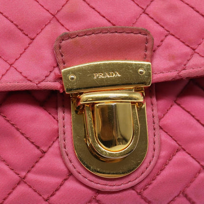 Prada Vintage Shoulder Bag Quilted Tessuto, PINK, NYLON, Shoulder bag