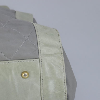 Chanel Chain Shoulder Bag Leather, GRAY, LEATHER, Shoulder bag