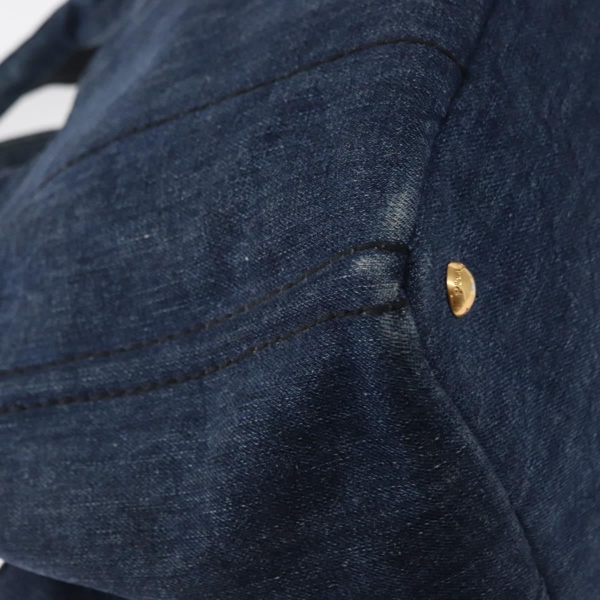 Prada Canapa Open Tote Canvas, BLUE, CANVAS, Tote bag