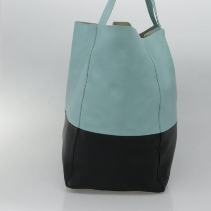 Celine Horizontal Cabas Tote Leather, BLACK, LEATHER, Tote bag