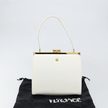 Versace Vintage Handbag Leather, WHITE, LEATHER, Handbag