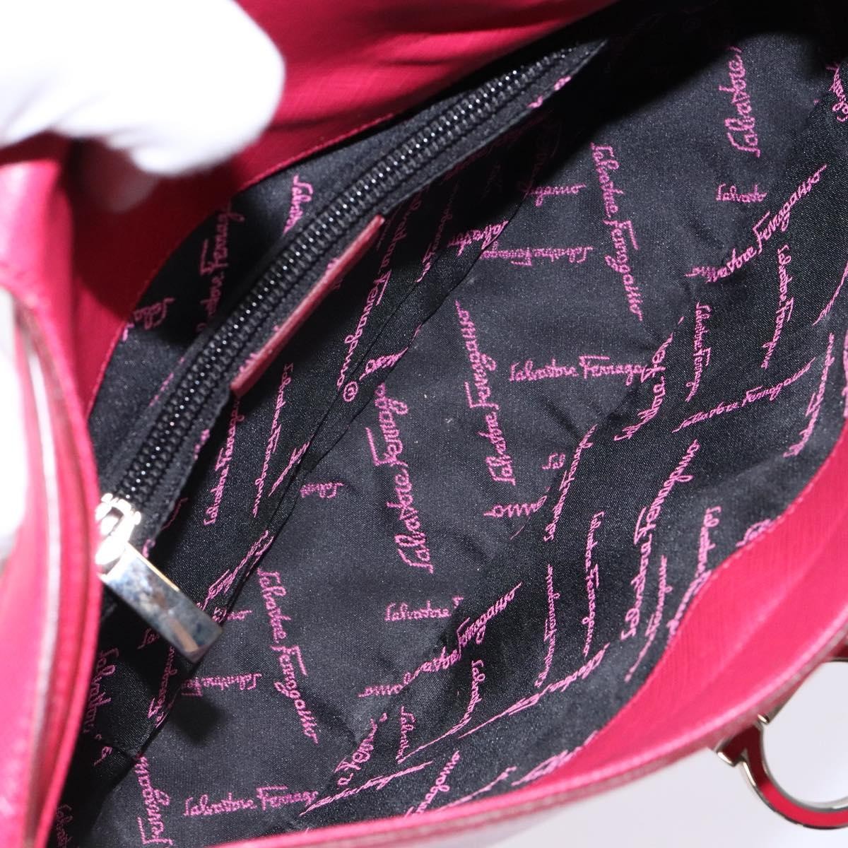 Salvatore Ferragamo Gancini Shoulder Bag Leather, PINK, LEATHER, Shoulder bag