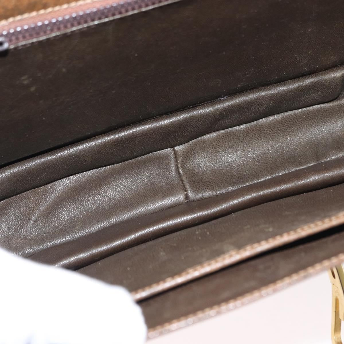 Gucci Vintage Flap Shoulder Bag Leather, BROWN, LEATHER, Shoulder bag