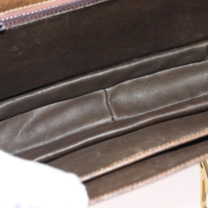 Gucci Vintage Flap Shoulder Bag Leather, BROWN, LEATHER, Shoulder bag