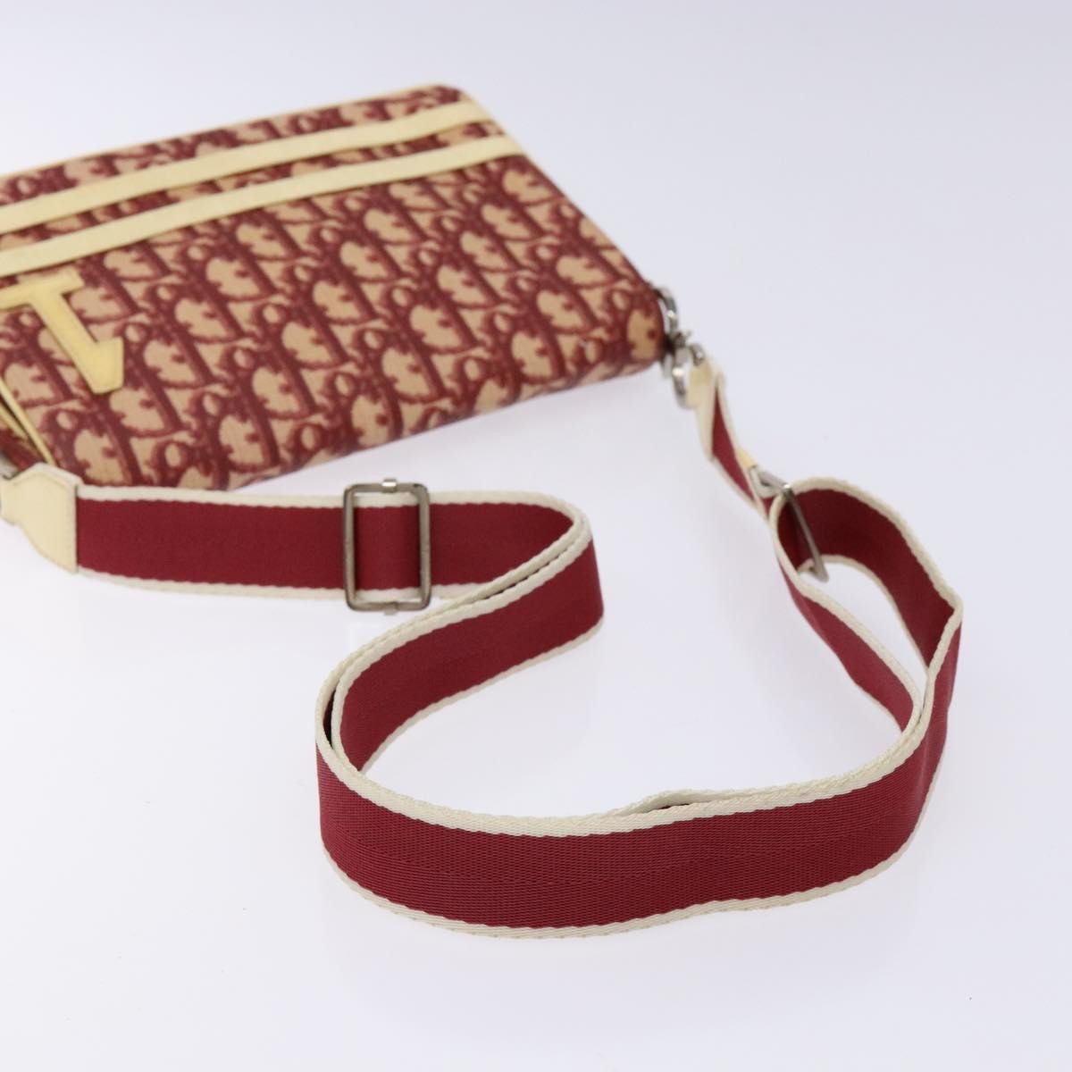 Christian Dior Vintage Flap Crossbody Bag Canvas, RED, CANVAS, Shoulder bag