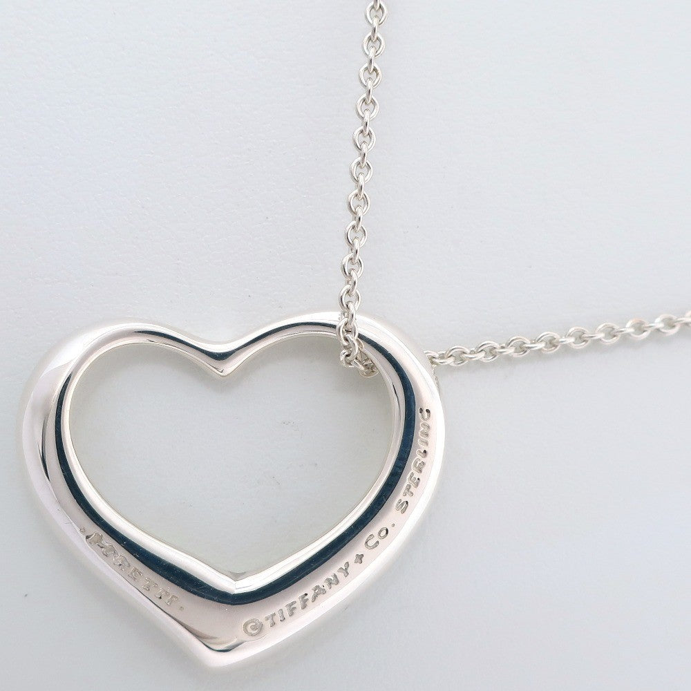 Tiffany & Co. Elsa Peretti Open Heart Pendant Necklace Sterling Silver, SILVER, SILVER, Necklace