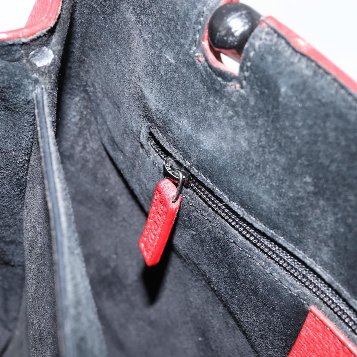 Gucci Vintage Bamboo Handle Bag Leather, RED, LEATHER, Handbag