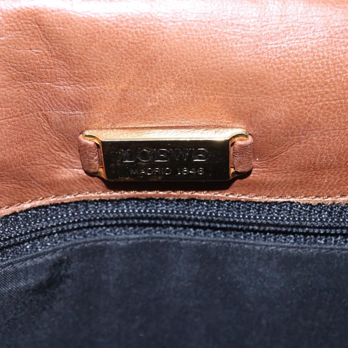 Loewe Flap Messenger Bag Leather, BROWN, LEATHER, Shoulder bag