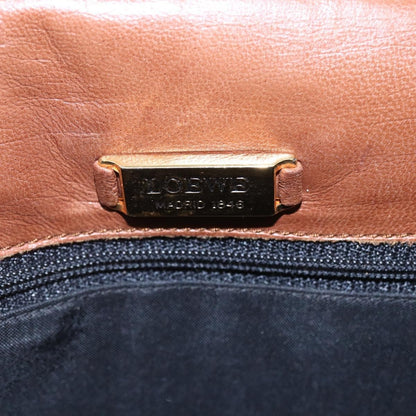 Loewe Flap Messenger Bag Leather, BROWN, LEATHER, Shoulder bag