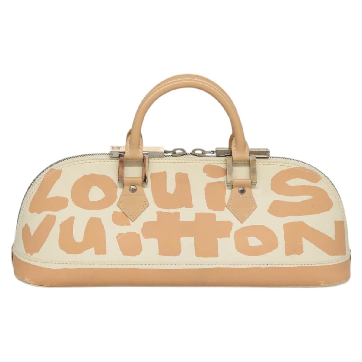 Louis Vuitton Alma Handbag Limited Edition Graffiti Leather, WHITE, CANVAS, Handbag