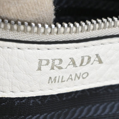 Prada Vintage Tote Leather, WHITE, LEATHER, Tote bag