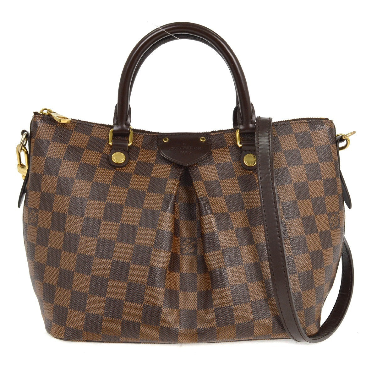 Louis Vuitton Siena Handbag Damier, BROWN, CANVAS, Handbag
