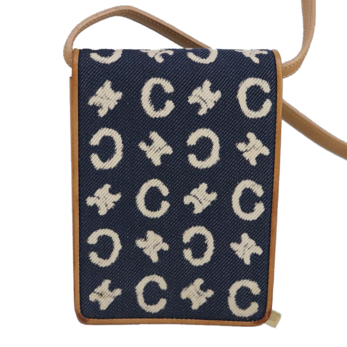 Celine Vintage Macadam Shoulder Bag C Macadam canvas, BLUE, CANVAS, Shoulder bag