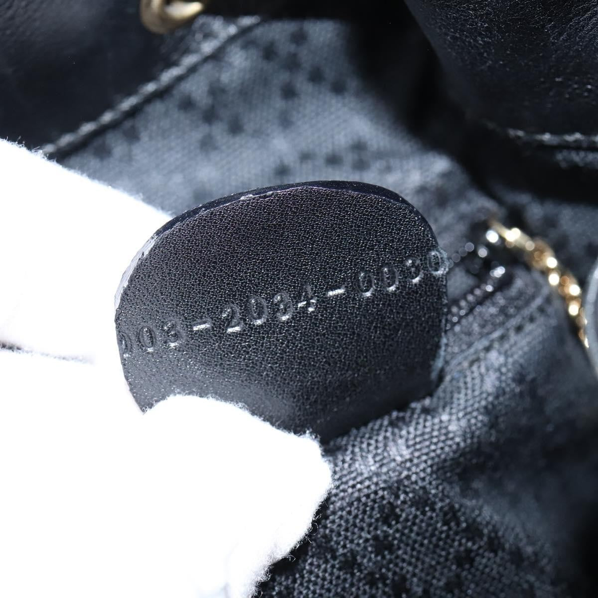 Gucci Vintage Bamboo Backpack Leather, BLACK, LEATHER, Backpack