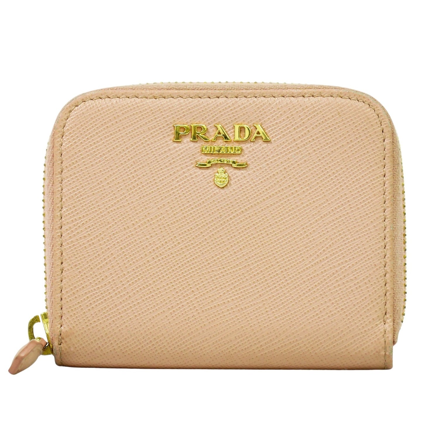 Prada Saffiano Coin Purse Leather, PINK, LEATHER, Wallets