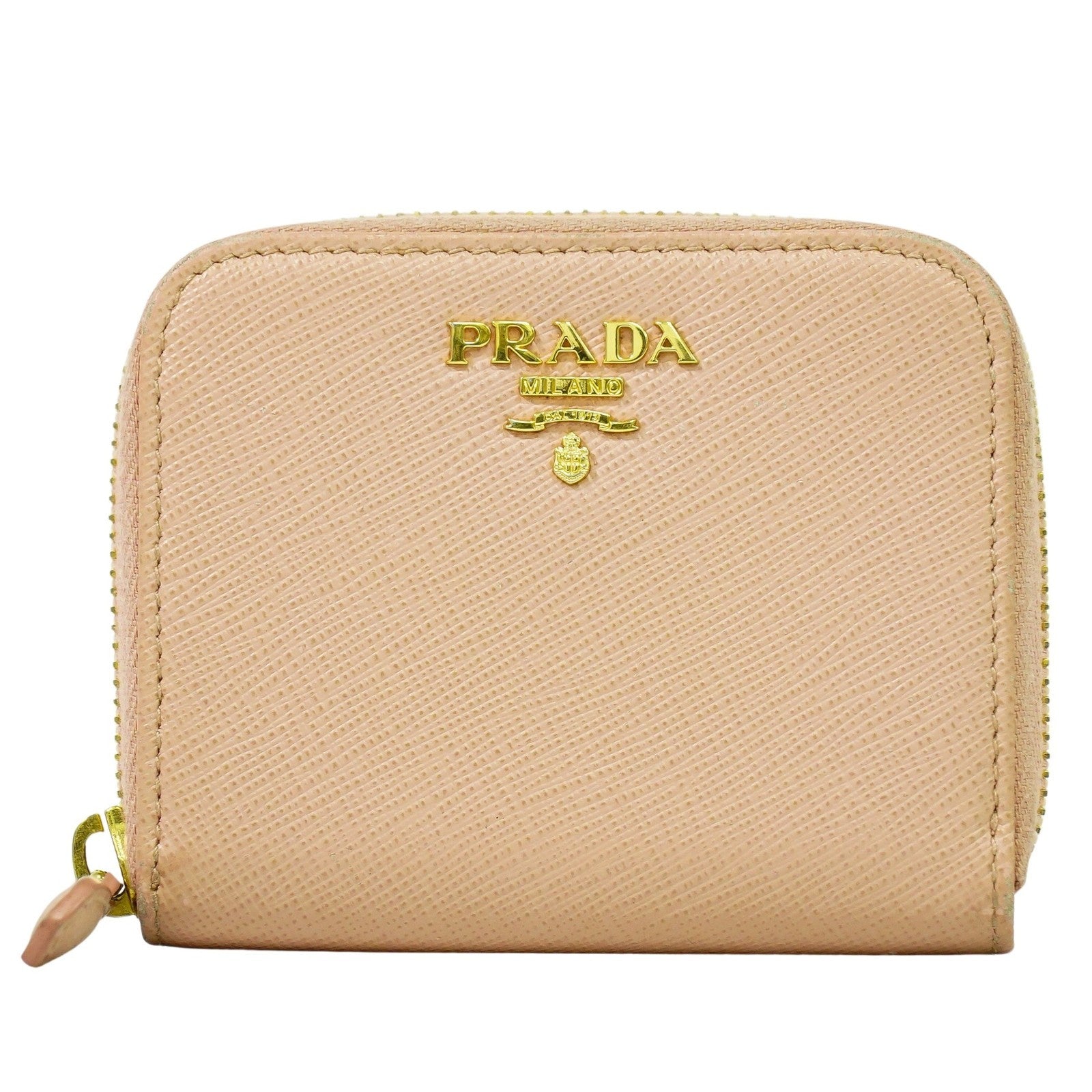 Prada Saffiano Coin Purse Leather, PINK, LEATHER, Wallets