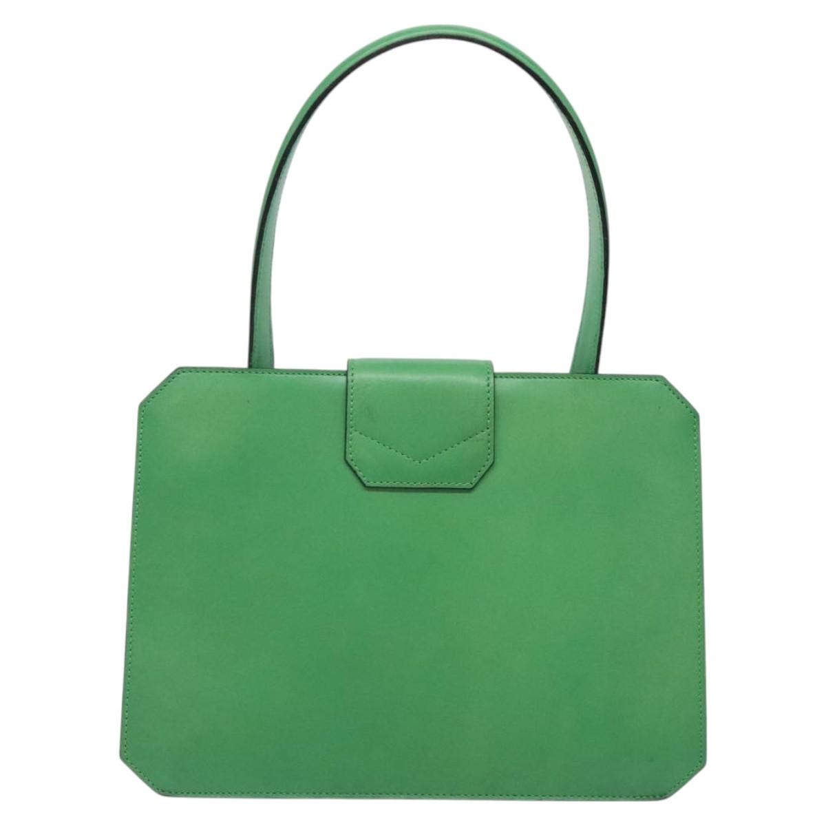 Celine Handbag Leather, GREEN, LEATHER, Handbag