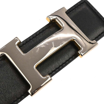 Hermes Constance Reversible Belt Leather, BLACK, LEATHER, Belts