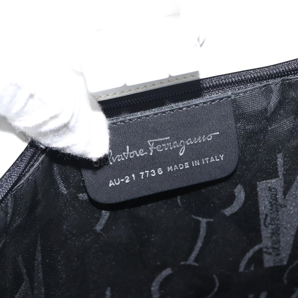 Salvatore Ferragamo Gancini Tote Patent leather, WHITE, PATENT_LEATHER, Tote bag