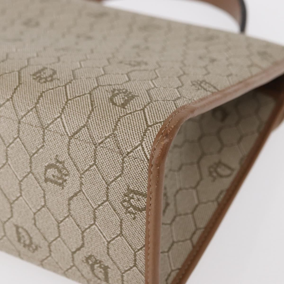 Christian Dior Vintage Honeycomb Handbag Canvas Leather, BEIGE, CANVAS, Handbag
