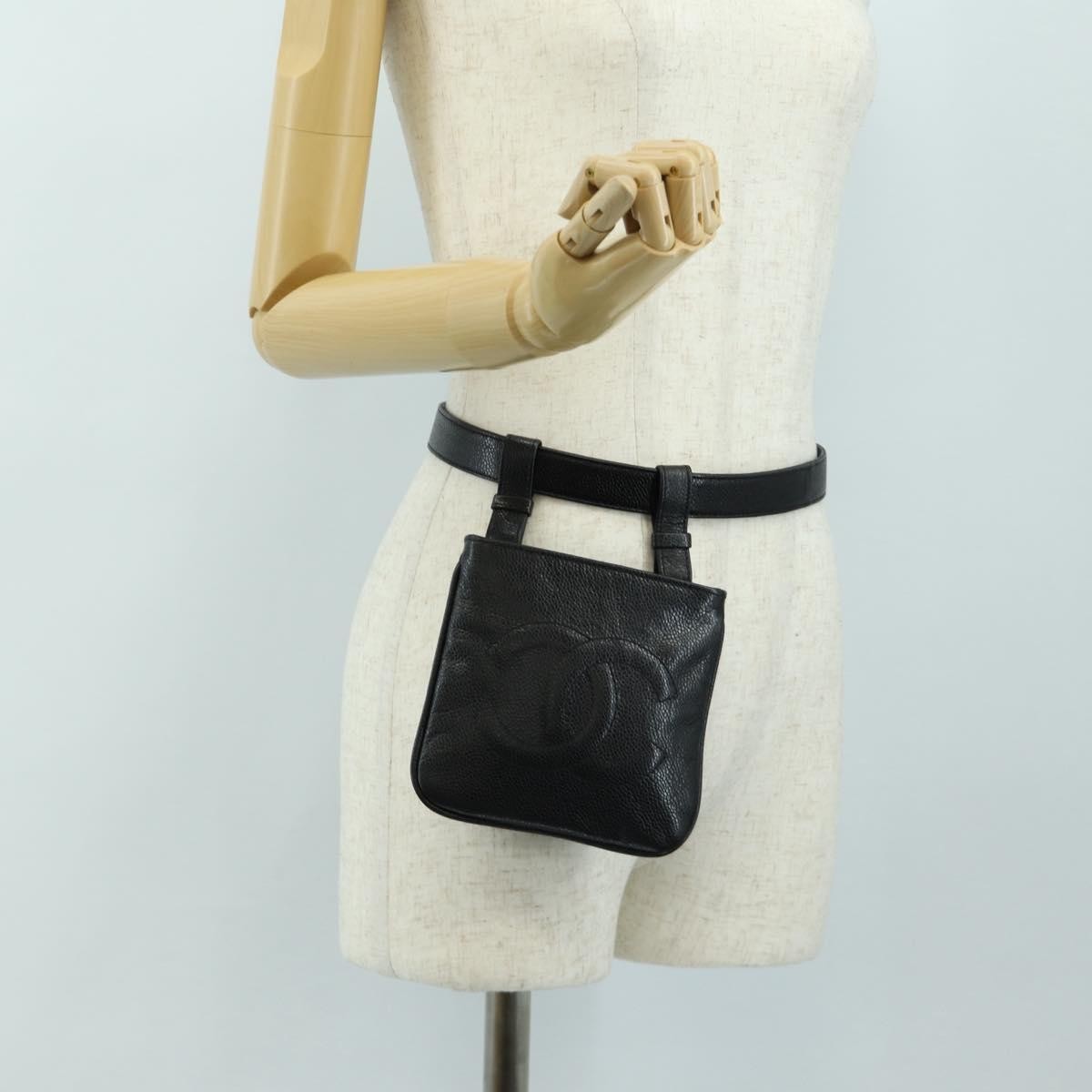 Chanel Vintage Timeless Belt Bag Caviar, Black, Leather, Clutch