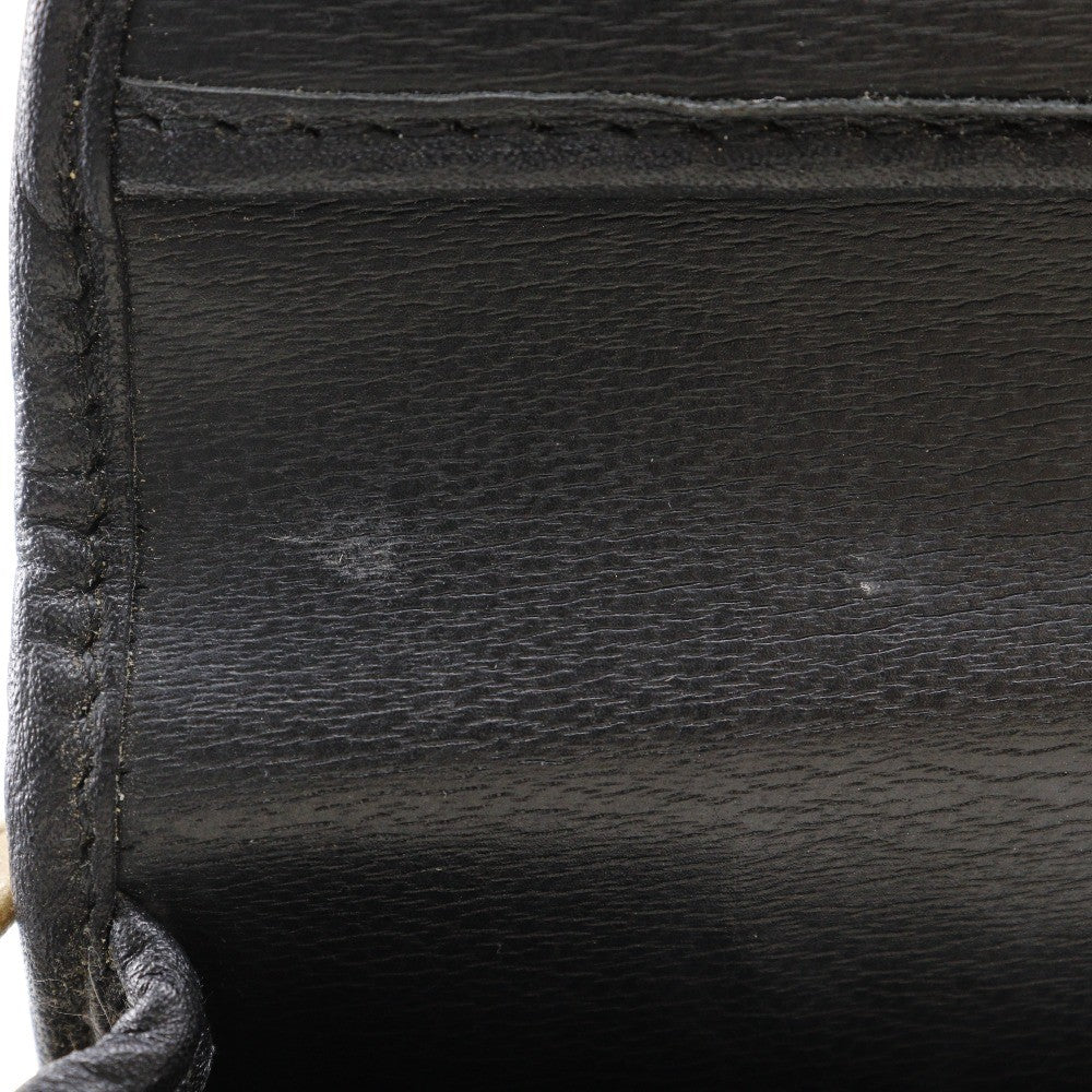 Christian Dior Vintage CD Logo Shoulder Bag Leather, BLACK, CALFSKIN, Shoulder bag