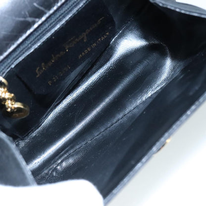 Salvatore Ferragamo Gancini Shoulder Bag Suede, BLACK, SUEDE, Shoulder bag