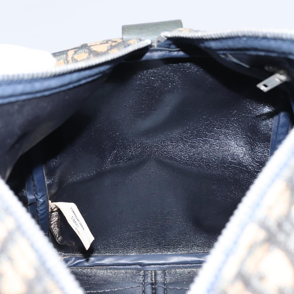 Christian Dior Vintage Trotter Boston Bag Canvas, NAVY, CANVAS, Travel bag