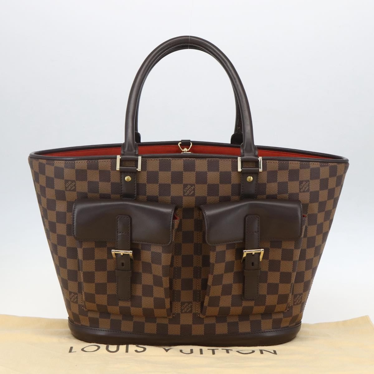 Louis Vuitton Manosque Handbag Damier, BROWN, CANVAS, Tote bag