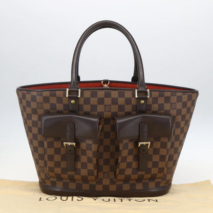 Louis Vuitton Manosque Handbag Damier, BROWN, CANVAS, Tote bag