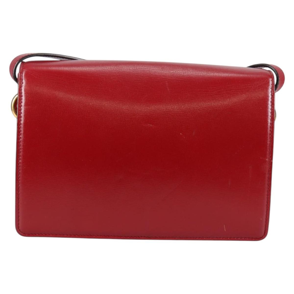 Gucci GG Ring Shoulder Bag Leather, RED, LEATHER, Shoulder bag