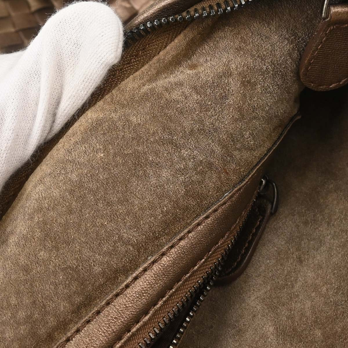 Bottega Veneta Intrecciato Handbag Leather, Metallic, Leather, Handbag