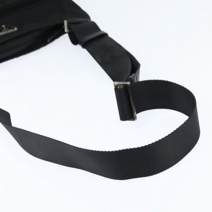 Prada Front Pocket Messenger Bag Tessuto, BLACK, NYLON, Shoulder bag